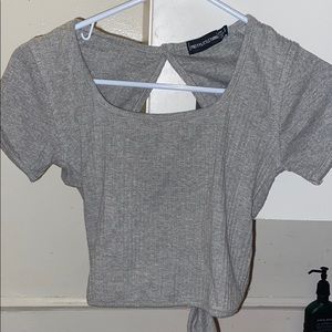 Gray crop top